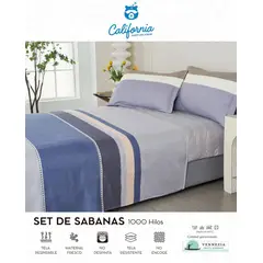 CALIFORNIA - Set de Sabana 1.5 Pz de 4 Pieza 100% Algodón