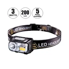 OPALUX - Linterna Frontal LED Recargable 3W 5 Modos OP-3663