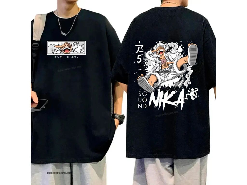 Polo oversize luminoso anime one piece - Luffy Gear 5 edicion especial