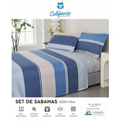 CALIFORNIA - Set de Sabana 1.5 Pz de 4 Pieza 100% Algodón