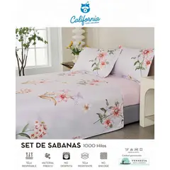 CALIFORNIA - Set de Sabana 1.5 Pz de 4 Pieza 100% Algodón
