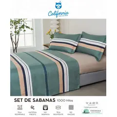 CALIFORNIA - Set de Sabana 1.5 Pz de 4 Pieza 100% Algodón