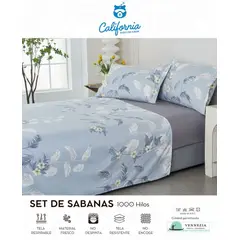 CALIFORNIA - Set de Sabana 2 Pz de 4 Pieza 100% Algodón