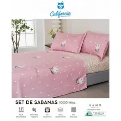 CALIFORNIA - Set de Sabana 2 Pz de 4 Pieza 100% Algodón