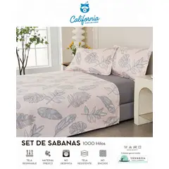 CALIFORNIA - Set de Sabana 2 Pz de 4 Pieza 100% Algodón