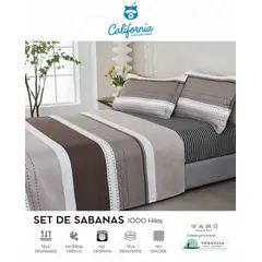 CALIFORNIA - Set de Sabana 2 Pz de 4 Pieza 100% Algodón