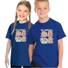 GENERICO - Polos Capibara Algodon Azul Peluche - Talla 4 hasta XL