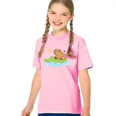 GENERICO - Polos Capibara Algodon Rosado Peluche Capibara - Talla 4 hasta XL