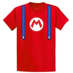 GENERICO - Polos Algodon Mario Bros Rojo Peluche - Talla 6 hasta XL