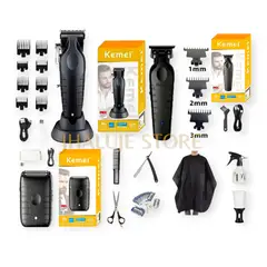 KEMEI - Cortadora de cabello km-2296 con patillera km-2299 y afeitadora