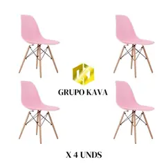 GENERICO - SILLA EAMES HORECA ROSADA DECORATIVA X 4 UNDS