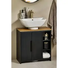 TU MESITA - Mueble de Baño Petra color NegroMarrón