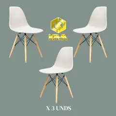 GENERICO - SILLA EAMES HORECA BLANCA VINTAGE X 3 UNDS - GrupoKava