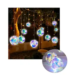 GENERICO - Guirnalda 2024 Navidad Forma Esfera iridiscente de 3 mts amarilla