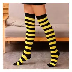 GENERICO - Medias Algodón Socks Abeja Rayas negro amarillo peli yo antes de ti