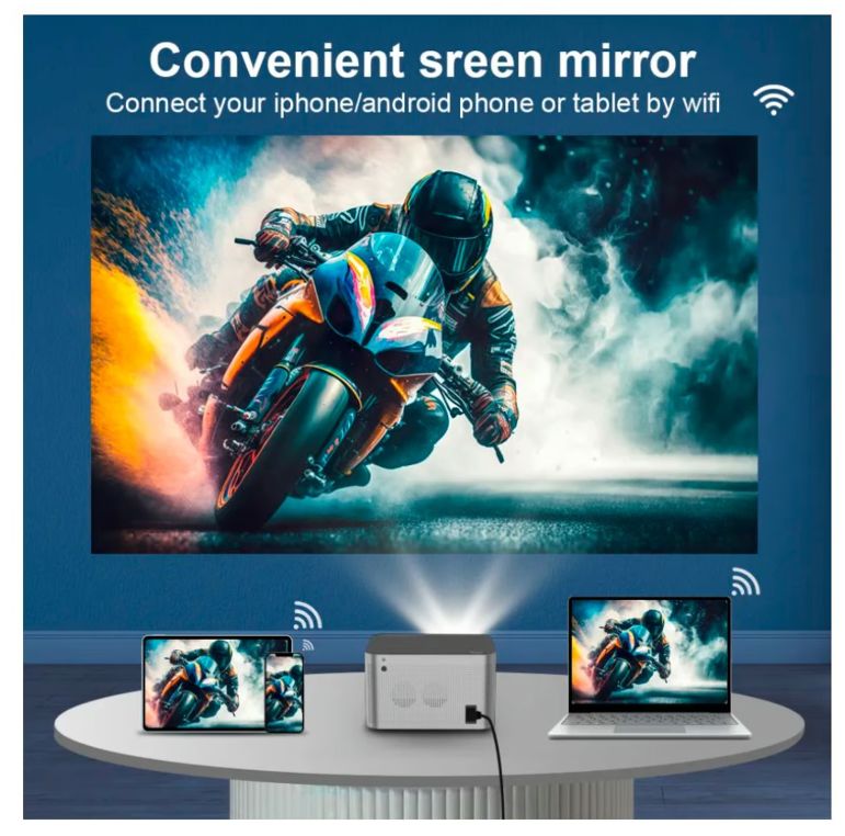 Proyector Portatil Multimedia Smart Android HDMI HY350 4K