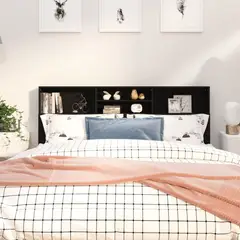 TU MESITA - Cabecera de cama con repisas Denisse color Negro