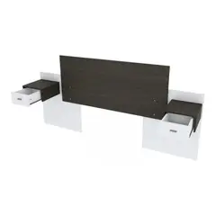 TU MESITA - Cabecera de cama Margaret color NegroBlanco con Veladores