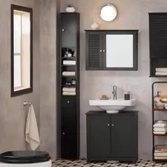 TU MESITA - Mueble Auxiliar de Baño Rossy color Negro