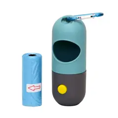 GENERICO - DISPENSADOR DE BOLSAS CON LINTERNA + ROLLO DE BOLSAS