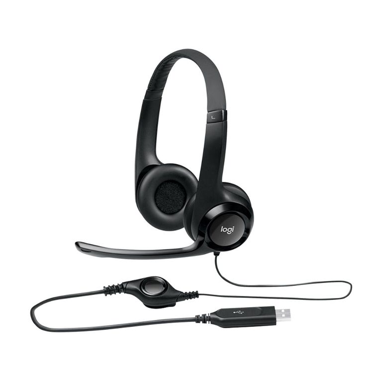 AUDIFONO CON MICROFONO H390 CON CABLE NOISE CANCELLING NEGRO