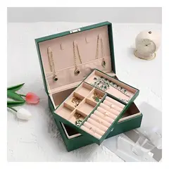 RYBIU IMPORT - Estuche Versatil para Collares en Verde Y+Gift MiniAgenda