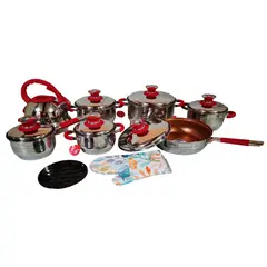 GENERICO - Set de Ollas SUPREMA 14 Piezas SU-TC020-14PC Tapas de Acero Inoxidable