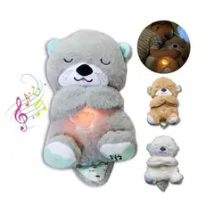 GENERICO - Peluche Nutria Musical Respiracion Sensorial Color Gris