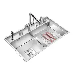 FRITECSA - Lavadero Multifuncional Hiluxury Acero Inox Poza Y Media Con Rociador