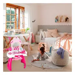 GENERICO - Tocador Pequeño para Niñas Moderno en Color Rosado