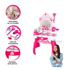 GENERICO - Mesa Infantil de Niñas en Color Rosado Y+Ligas de Regalo