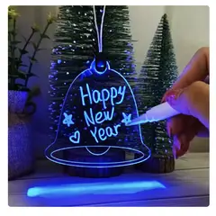 GENERICO - ADORNO NAVIDEÑO PARA ARBOL-PIZARRA ACRILICA DE LOS DESEOS LED