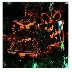 GENERICO - ADORNO NAVIDEÑO PARA ARBOL-PIZARRA ACRILICA DE LOS DESEOS LEDx3