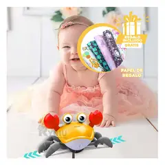 RYBIU IMPORT - Cangrejo para Bañera a Cuerda en Amarillo Y+Papel de Regalo