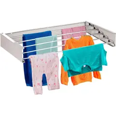 GENERICO - Tendedero De Ropa Plegable Para pared Color Blanco TRP-100