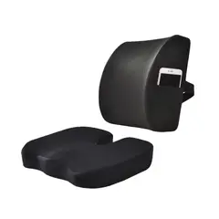 GENERICO - Kit ergonómico con GEL asiento y respaldar Negro