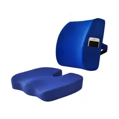 GENERICO - Kit ergonómico con GEL asiento y respaldar Azul