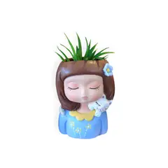 GENERICO - Maceta Macetero Mini Soñadora Pintada a Mano Present