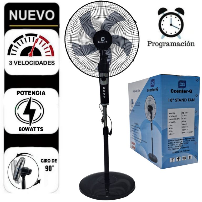 VENTILDOR DE PISO DE 18" PULGADAS 5 ASPAS CCENTER G