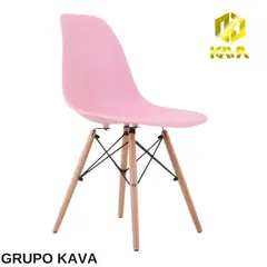 GENERICO - SILLA EAMES HORECA VINTAGE DECORATIVA ROSA - GrupoKava