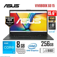 ASUS - Laptop Vivobook GO 15 Intel Core i3-N305 8GB RAM 256GB SSD 15.6" FHD E1504GA-NJ191