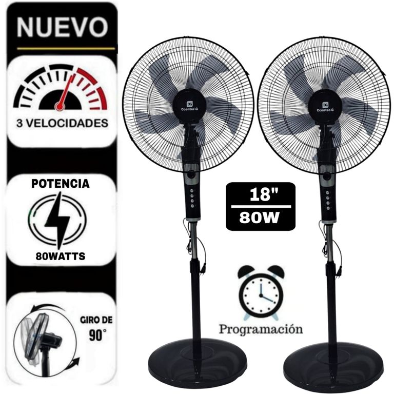 PACK Ventilador ULTRA G Pedestal de 18 con Temporizador de 80W