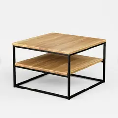 MOBILIARI - MP Mesita de Centro de Madera Decorativo Alexandre - NaturalNegro