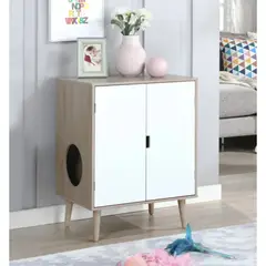 TU MESITA - Mueble Moderno para gatos Tomy color BlancoCeniza