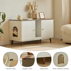 TU MESITA - Mueble para Gatos Ginger color BlancoMarrón