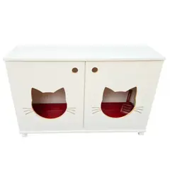 TU MESITA - Casita Arenera para Gatos Mosha color Blanco