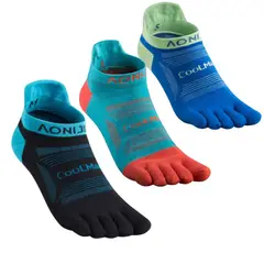 AONIJIE - Medias Calcetines Barefoot 5-Dedos Coolmax PACK-3 PARES