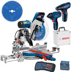 BOSCH - Sierra ingleteadora telescópica 12pulg + Taladro Atornillador Impacto