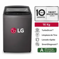 LG - Lavadora  WT16BVTB 16kg Smart Motion Carga Superior Negro Claro
