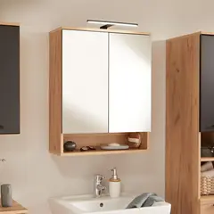 TU MESITA - Organizador de baño Flotante con Espejo Irina color Marrón